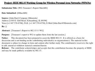 Project: IEEE 802.15 Working Group for Wireless Personal Area Networks (WPANs)