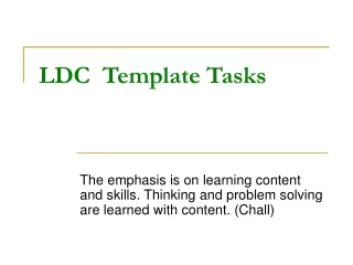 LDC  Template Tasks