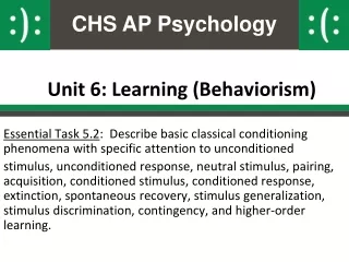 Unit 6: Learning (Behaviorism)