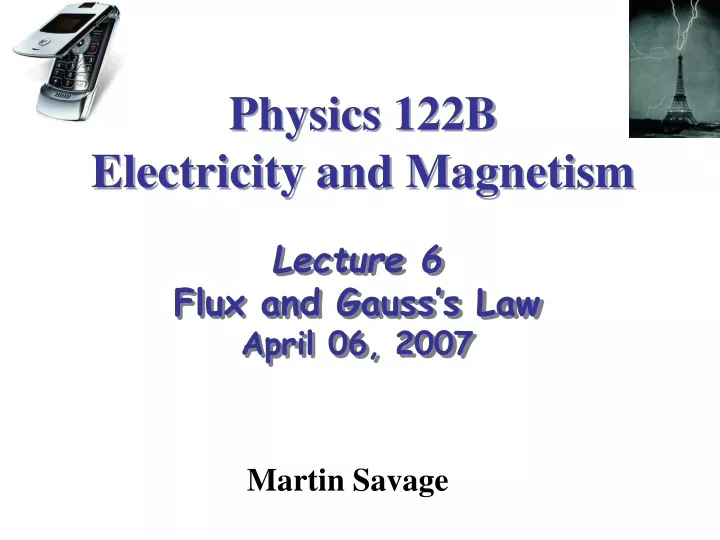 physics 122b electricity and magnetism