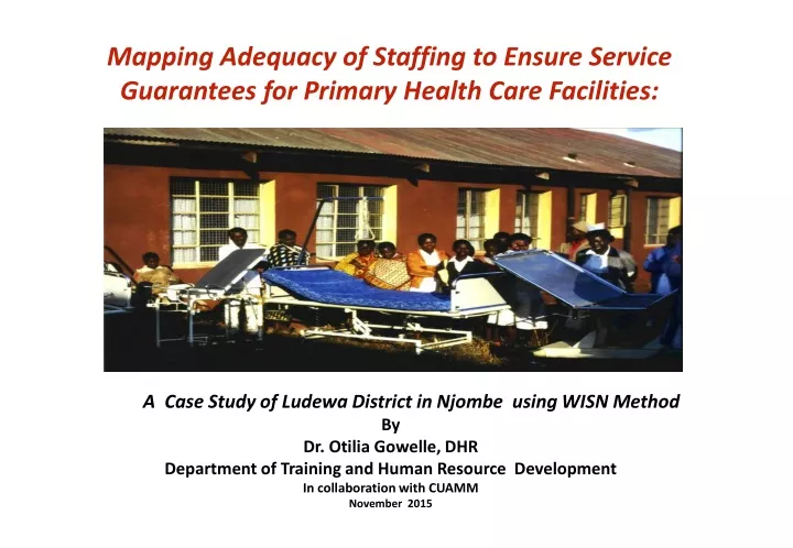 mapping adequacy of staffing to ensure service guarantees for primary health care facilities