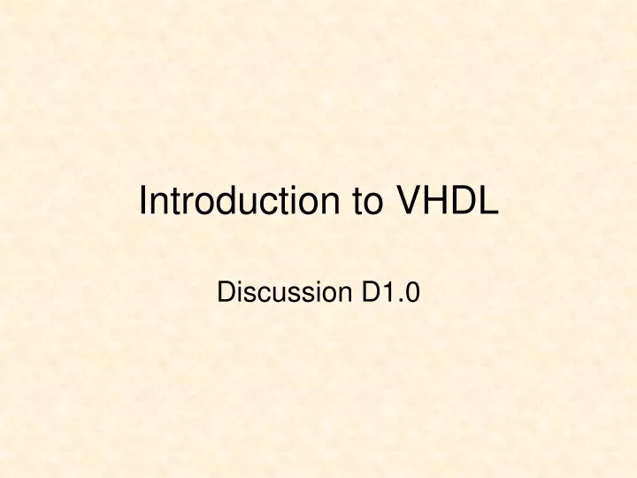 introduction to vhdl