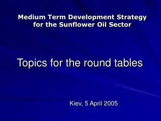 Topics for the round tables