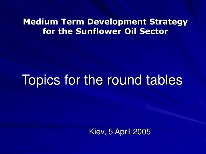 topics for the round tables