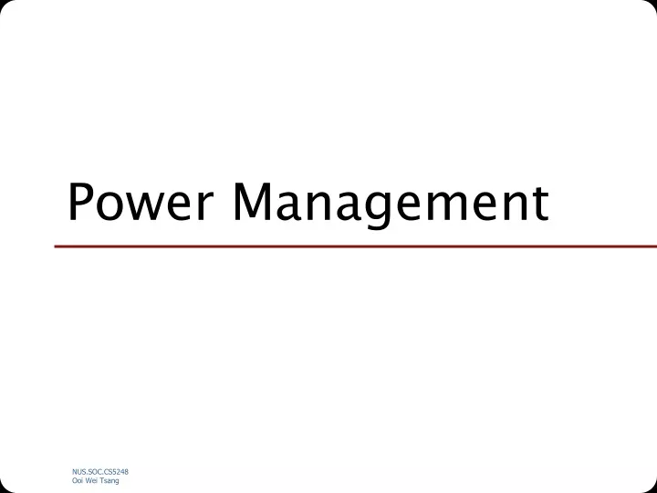 power management