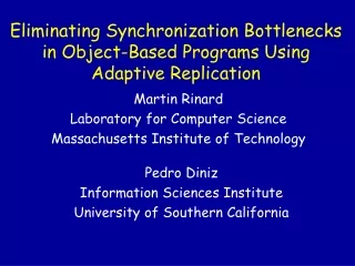 eliminating synchronization bottlenecks in object based programs using adaptive replication