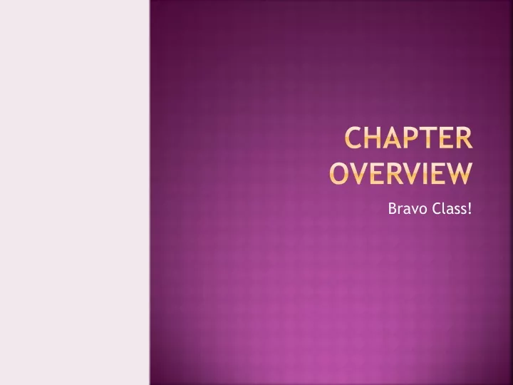 chapter overview