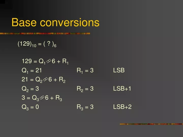 base conversions
