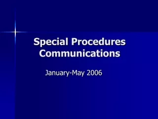 Special Procedures Communications