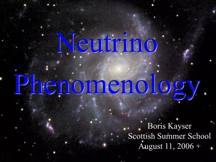 neutrino phenomenology