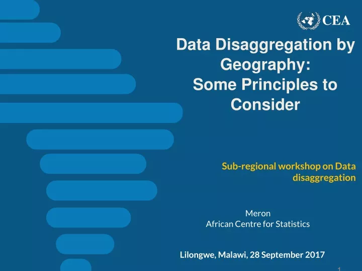 data disaggregation by geography some principles to consider