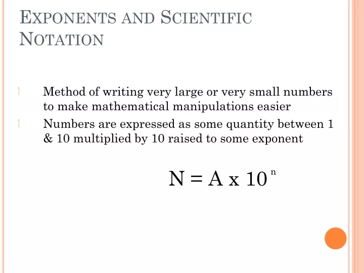 exponents and scientific notation