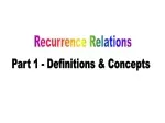 Recurrence Relations in Sequences - slide 1