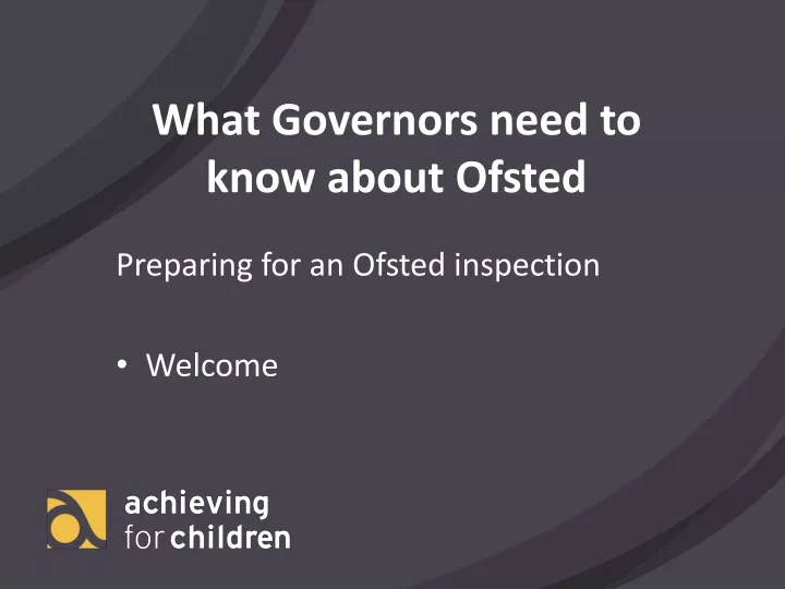 what governors need to know about ofsted