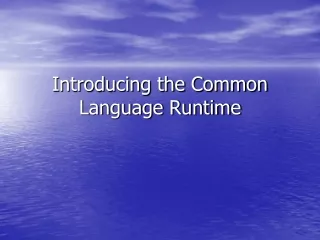 Introducing the Common Language Runtime