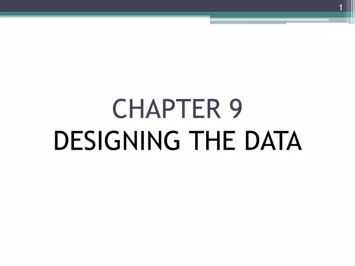 chapter 9 designing the data