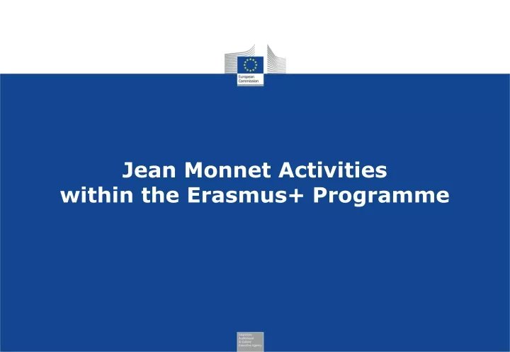 jean monnet activities within the erasmus programme