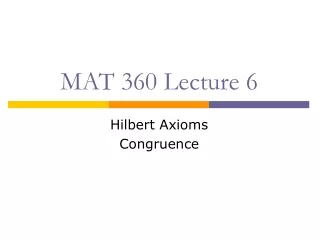 MAT 360 Lecture 6