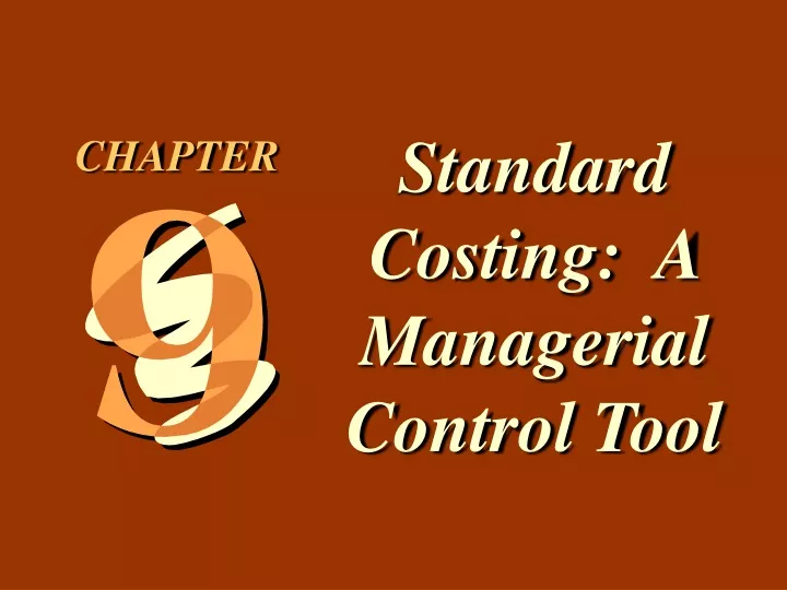 standard costing a managerial control tool