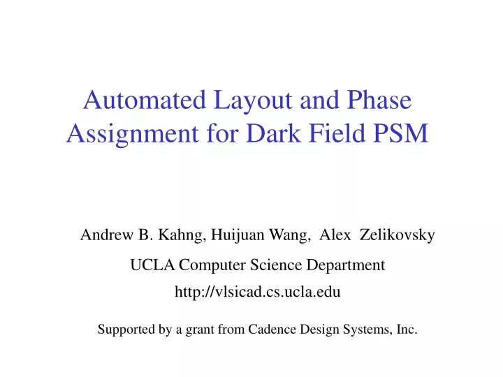 automated layout and phase assignment for dark field psm