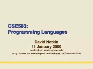 CSE583: Programming Languages