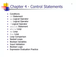 Chapter 4 - Control Statements