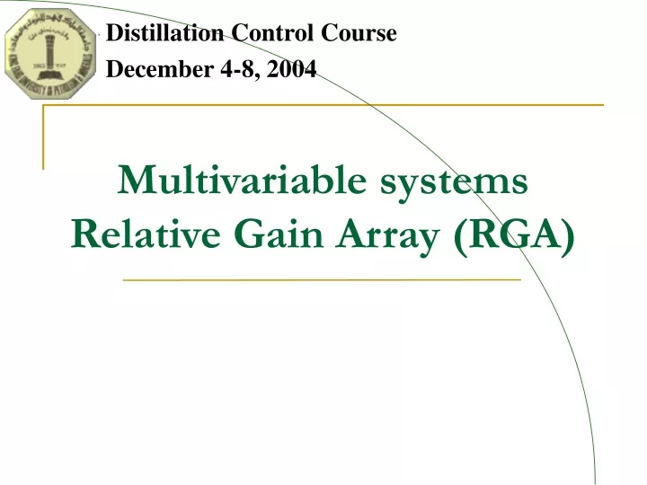 multivariable systems relative gain array rga