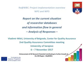 Enhancement of HE Research Potential Contributing to Further Growth of the WB Region   ( Re@WBC )