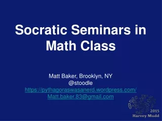 Socratic Seminars in Math Class