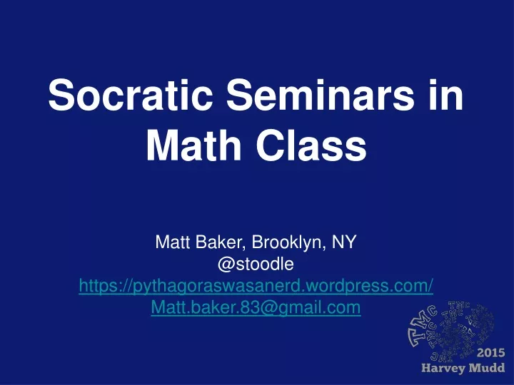 socratic seminars in math class