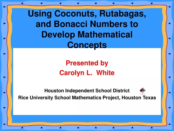 using coconuts rutabagas and bonacci numbers