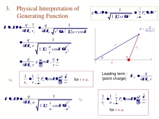 3.    Physical Interpretation of Generating Function