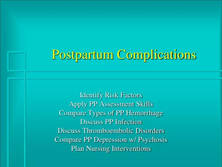 postpartum complications