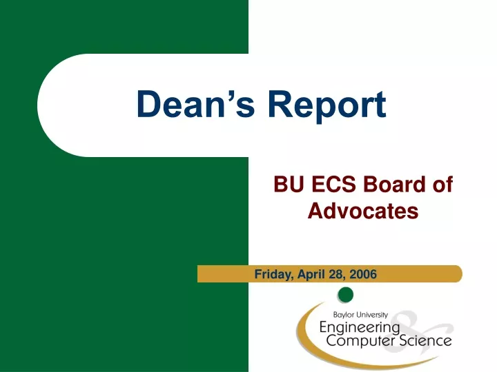 dean s report