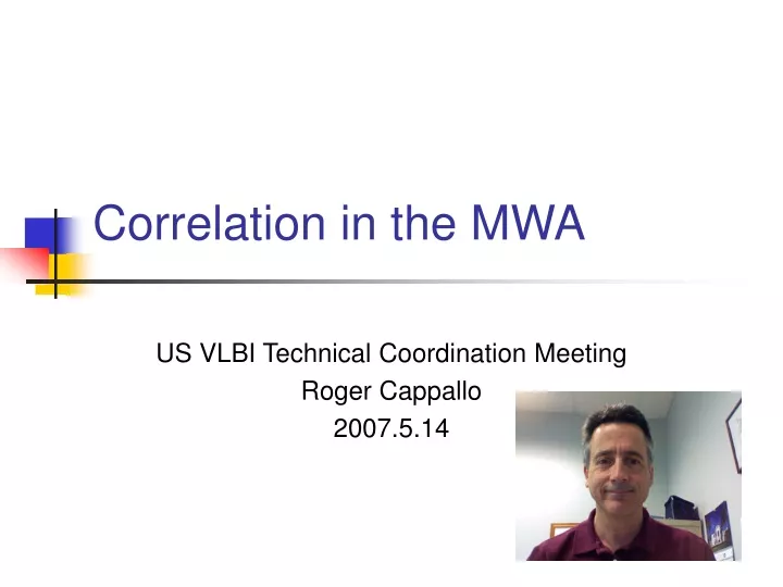 correlation in the mwa