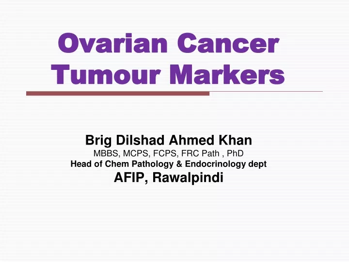 ovarian cancer tumour markers