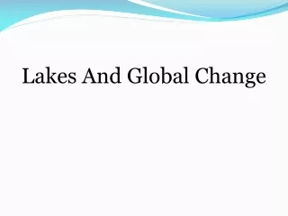 Lakes And Global Change
