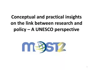 Conceptual and practical insights on the link between research and policy – A UNESCO perspective