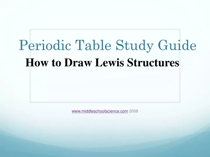 periodic table study guide