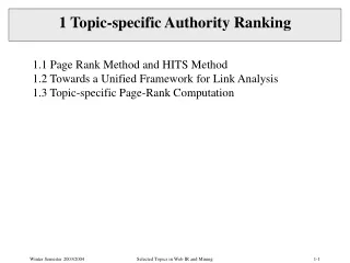 1 Topic-specific Authority Ranking
