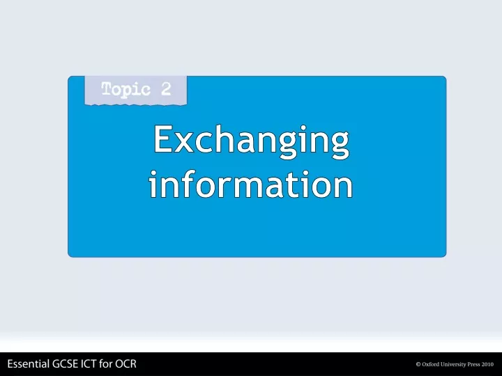 exchanging information