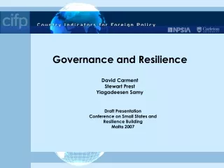 Governance and Resilience David Carment Stewart Prest  Yiagadeesen Samy