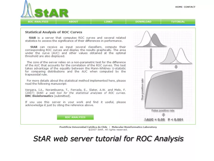 star web server tutorial for roc analysis