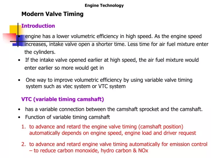 modern valve timing