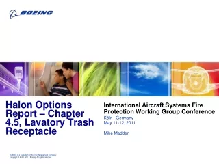 Halon Options Report – Chapter 4.5, Lavatory Trash Receptacle
