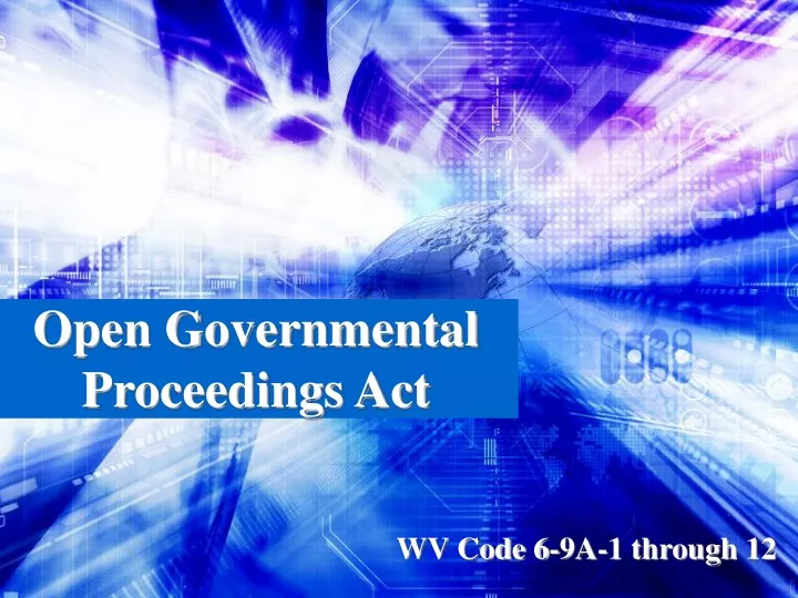 open governmental proceedings act