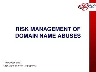 RISK MANAGEMENT OF DOMAIN NAME ABUSES