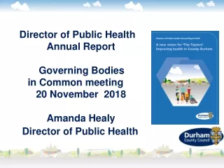 Director of Public Health               Annual Report            Governing Bodies