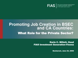 Promoting Job Creation in BSEC and CA Countries: