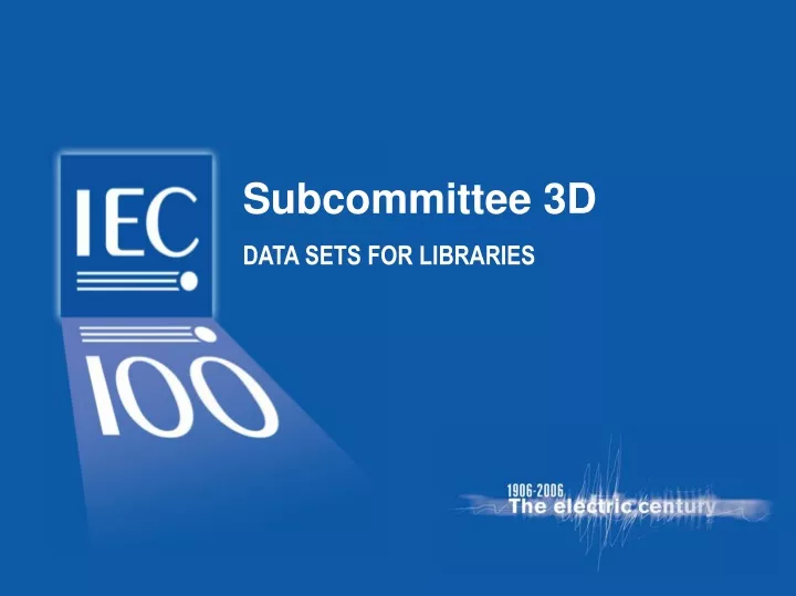 subcommittee 3d data sets for libraries